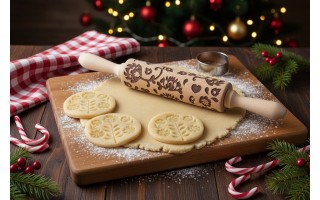 Wałek grawerowany ODETTE 16cm Świąteczne wzór 4