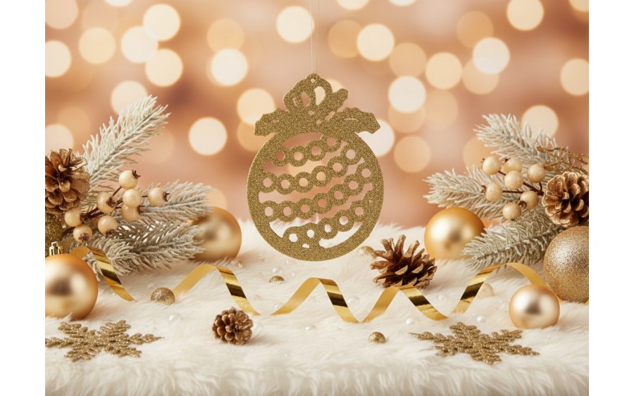 12x Ozdoba świąteczna bombka złota