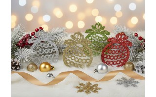 12x Ozdoba świąteczna bombka srebrna