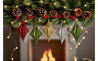 4x Bombka zielona bączek