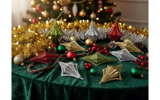 4x Bombka srebrna bączek