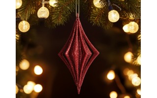 4x Bombka czerwona bączek