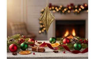 4x Bombka złota bączek