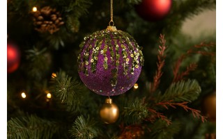 Bombka 10cm (2 szt.) brokat, cekiny