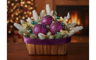 Bombka 10cm (2 szt.) różowa w prążki