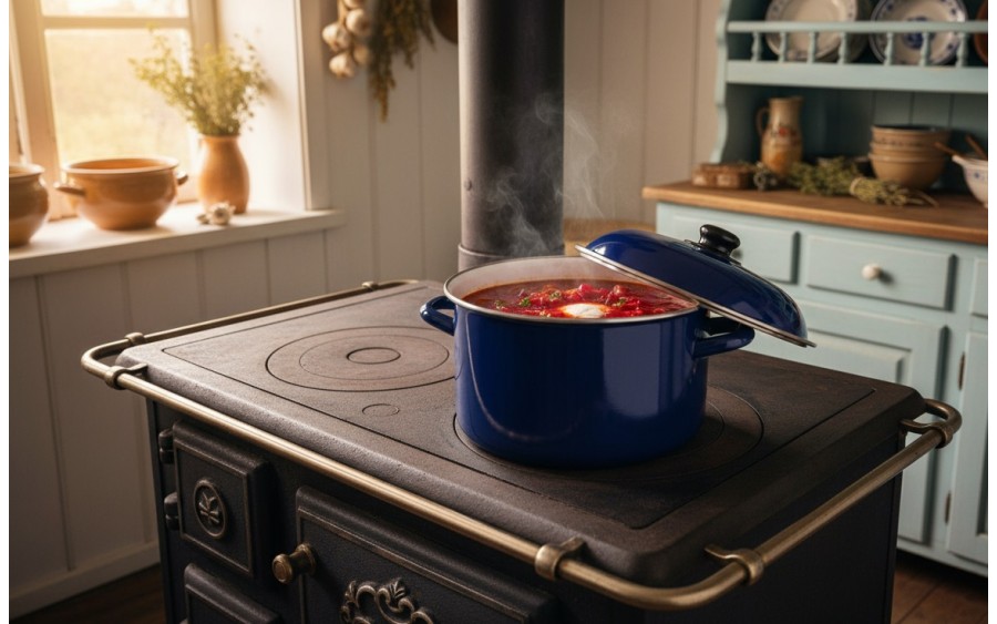 Garnek emaliowany 16 cm RoyalBlau