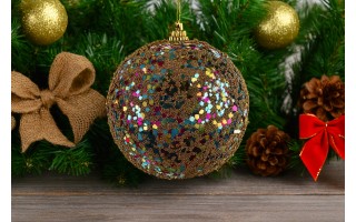 Bombka 10cm (2 szt.) złoto-multi