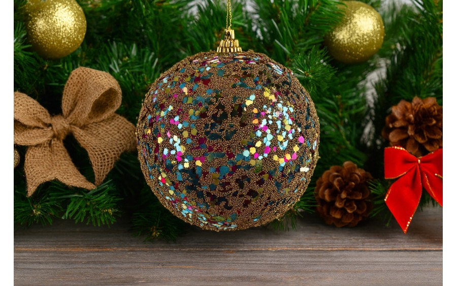 Bombka 10cm (2 szt.) złoto-multi