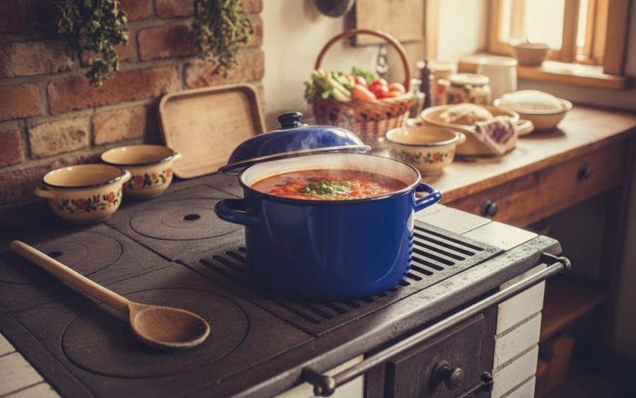 Garnek emaliowany 24 cm RoyalBlau 6 L