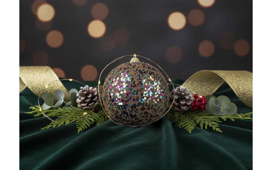 Bombka 10cm (2 szt.) złoto-multi