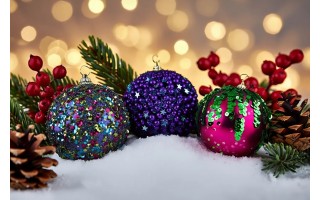 Bombka 10cm (2 szt.) fioletowa