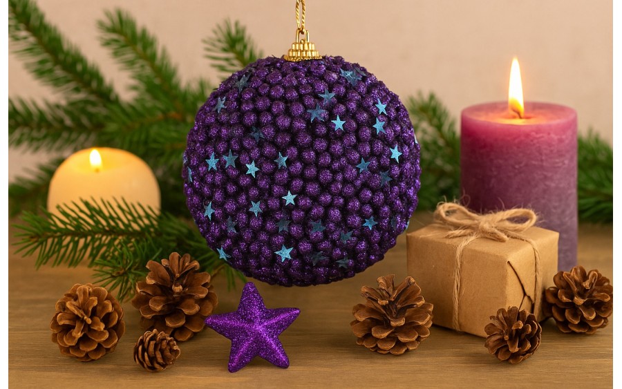 Bombka 10cm (2 szt.) fioletowa