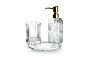 Szklany komplet łazienkowy 3-elementowy ARI