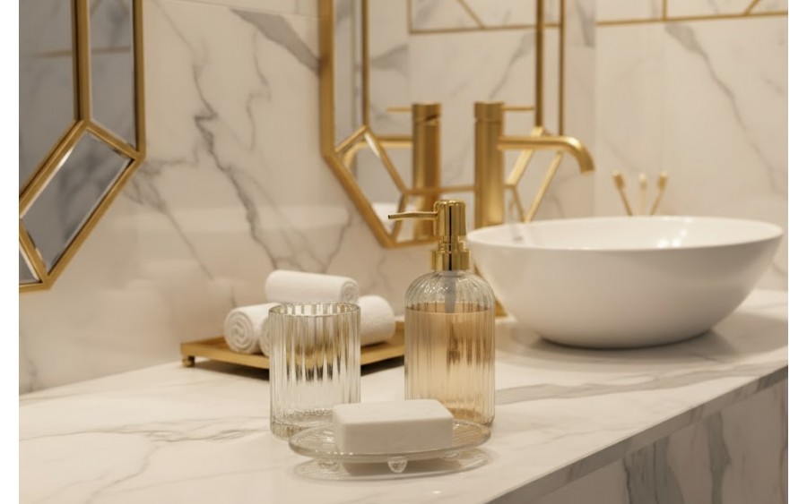 Szklany komplet łazienkowy 3-elementowy ARI