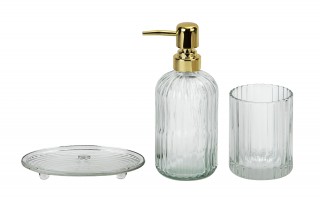 Szklany komplet łazienkowy 3-elementowy ARI