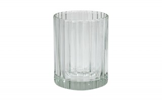 Szklany komplet łazienkowy 3-elementowy ARI srebrny