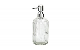 Szklany komplet łazienkowy 3-elementowy ARI srebrny