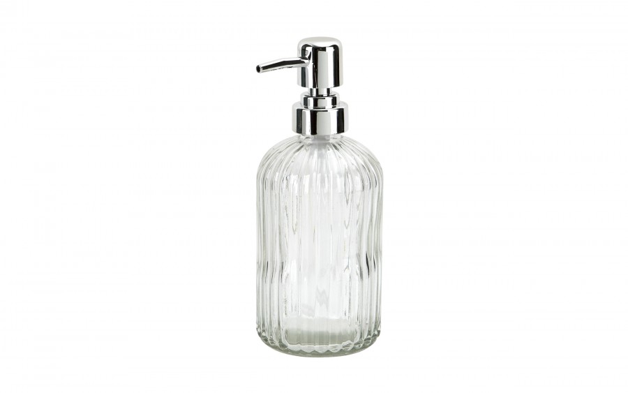 Szklany komplet łazienkowy 3-elementowy ARI srebrny