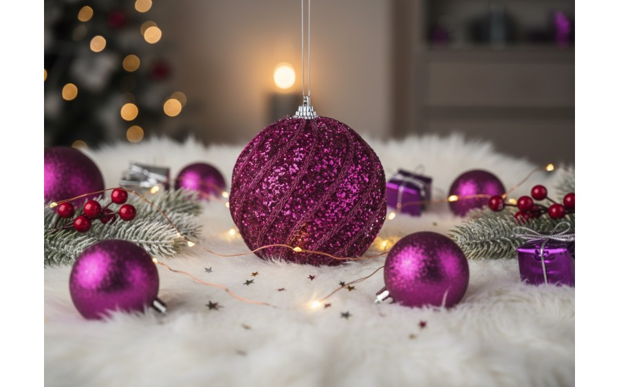 Bombka 10cm (2 szt.) różowa