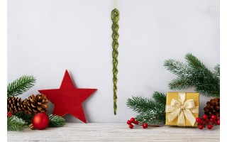 24x Ozdoba świąteczna zielony sopel