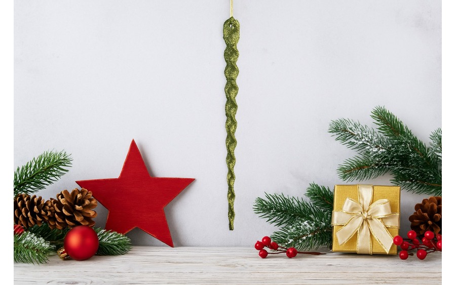 24x Ozdoba świąteczna zielony sopel