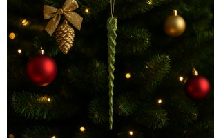 24x Ozdoba świąteczna zielony sopel