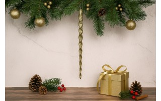 24x Ozdoba świąteczna złoty sopel