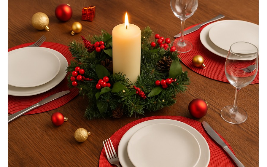 Ozdoba świąteczna wianek ze światełkami led