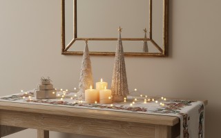 Figurka świąteczna Choinka biało-złota 35 cm 172862