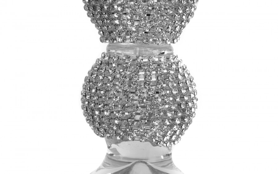 Świecznik szklany średni 15,5 cm cm JK0349