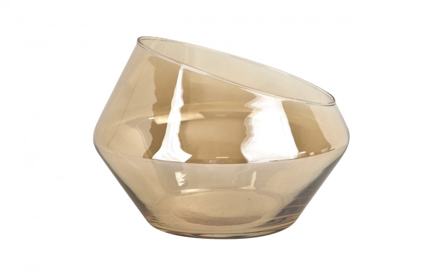 Pojemnik szklany 19x13,5 cm złoty JK0224