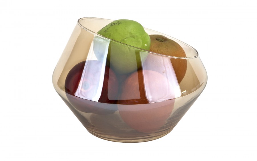 Pojemnik szklany 19x13,5 cm złoty JK0224