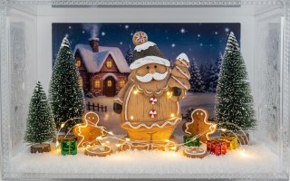 Figurka świąteczna Mikołaj Piernikowy świecący LED 41 cm