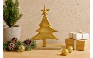 Figurka świąteczna Choinka złota 32 cm