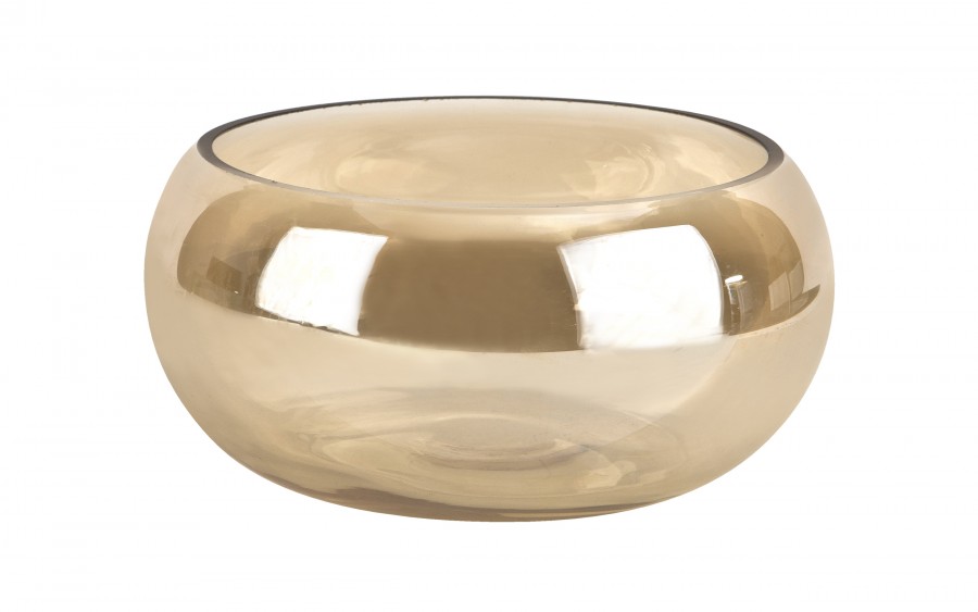 Pojemnik szklany 19x9,5 cm złoty JK0225