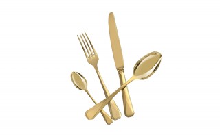 Komplet sztućów dla 6 osób 24 el. Titanium Gold 3 w kasecie