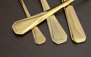 Komplet sztućów dla 6 osób 24 el. Titanium Gold 3 w kasecie