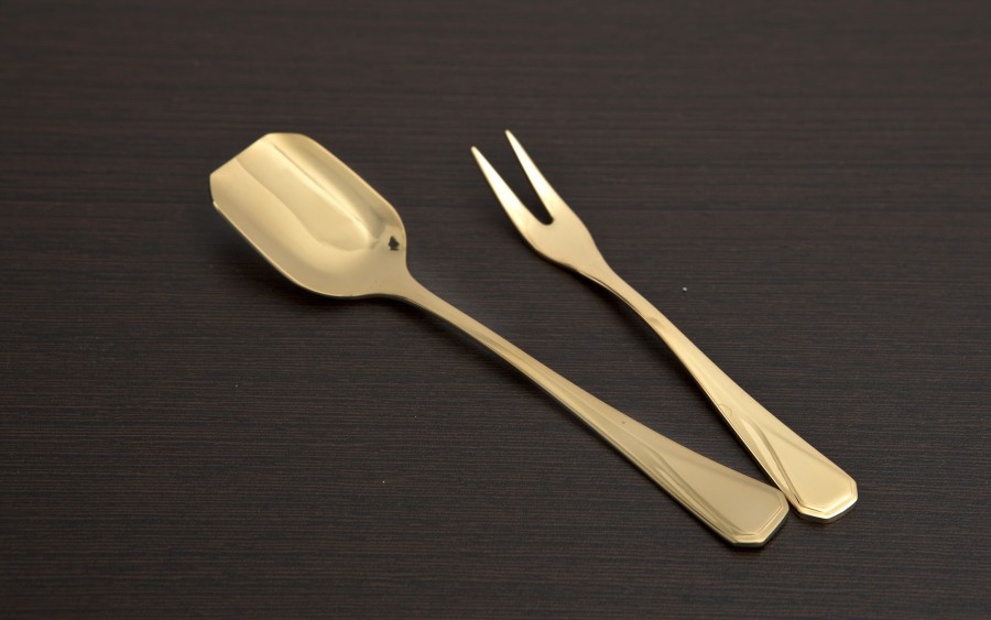 Komplet sztućów dla 12 osób 72 el. Titanium Gold 3 w kasecie