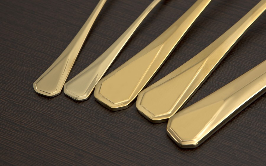Komplet sztućów dla 12 osób 72 el. Titanium Gold 3 w kasecie