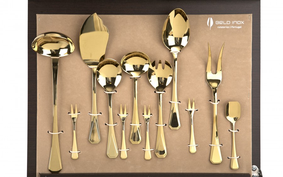 Komplet sztućów dla 12 osób 72 el. Titanium Gold 3 w kasecie