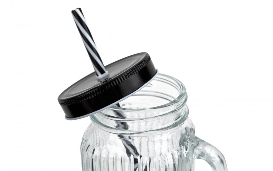 Kubek słoik 450 ml z rurką