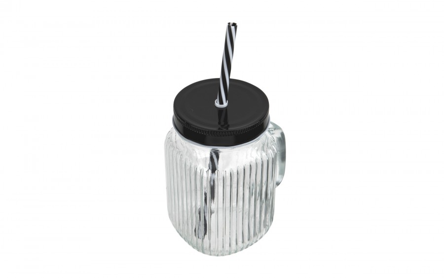 Kubek słoik 450 ml z rurką