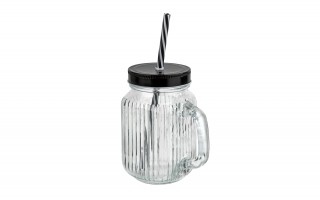 Kubek słoik 450 ml z rurką