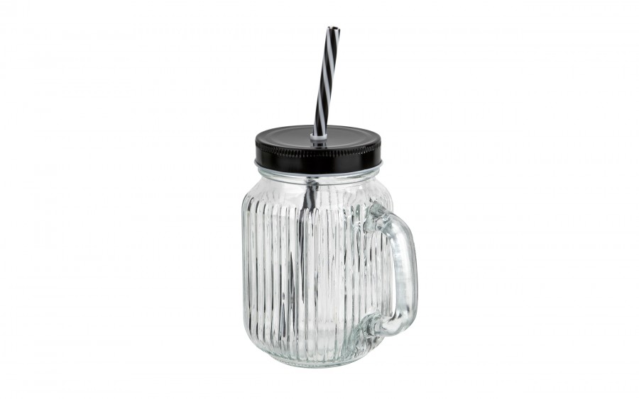 Kubek słoik 450 ml z rurką