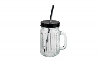 Kubek słoik 450 ml z rurką