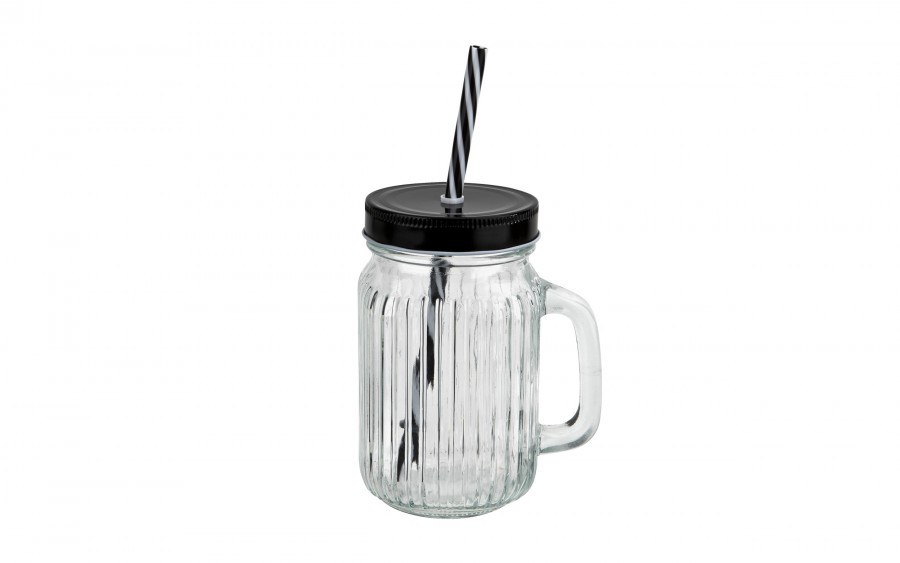 Kubek słoik 450 ml z rurką