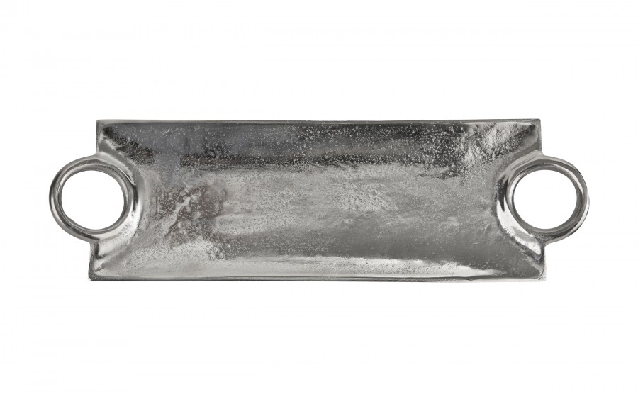 Taca dekoracyjna z uchwytami 54x18 cm metalowa IV0108