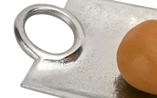 Taca dekoracyjna z uchwytami 54x18 cm metalowa IV0108