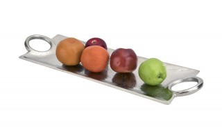 Taca dekoracyjna z uchwytami 54x18 cm metalowa IV0108