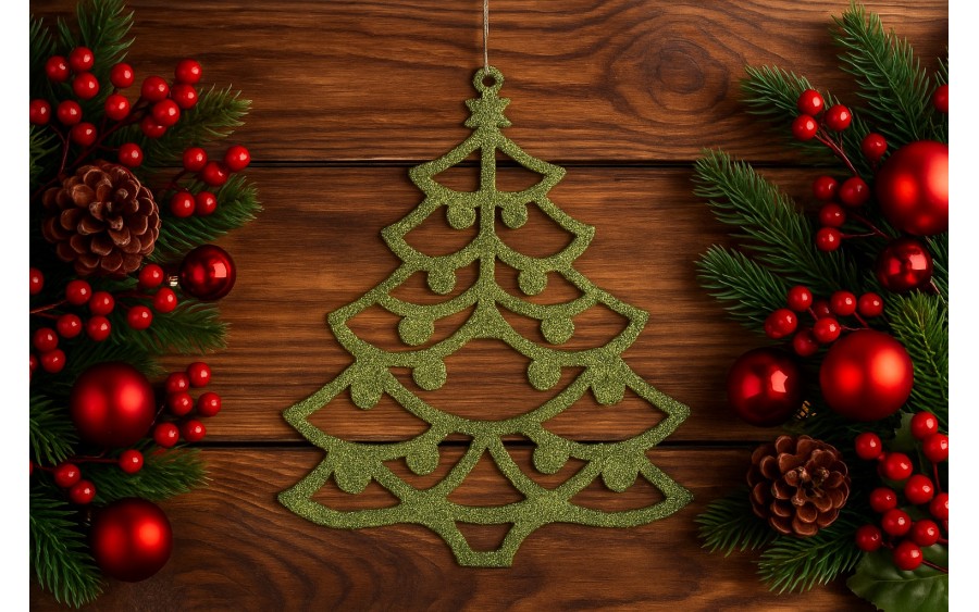 12x Ozdoba świąteczna choinka zielona